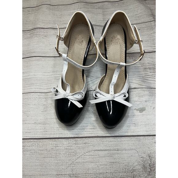 ForeMode Women Mary Jane T-Strap Pumps Close Toe Heel Dress Pump Shoe Size 7.5 M - Picture 1 of 9